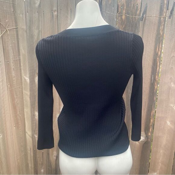 WHISTLES Button Detail Ribbed Sweater in black size - Picture 11 of 11
